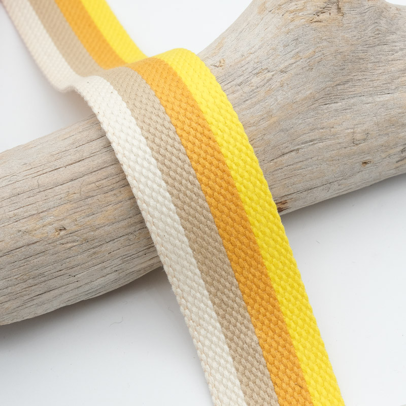 Sangle Rayure 30MM Jaune Moutarde - Maison Klem